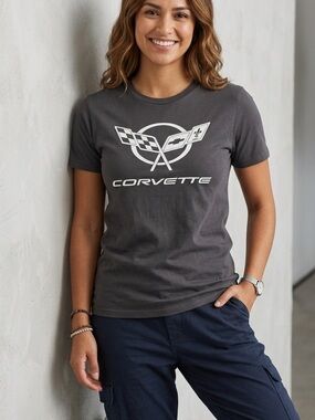 Corvette Logo Short-Sleeve Tee — Charcoal